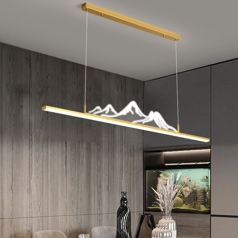 Arisha Designer Mountain Shape LED Pendant Light, Black/Gold - Neutral Decor