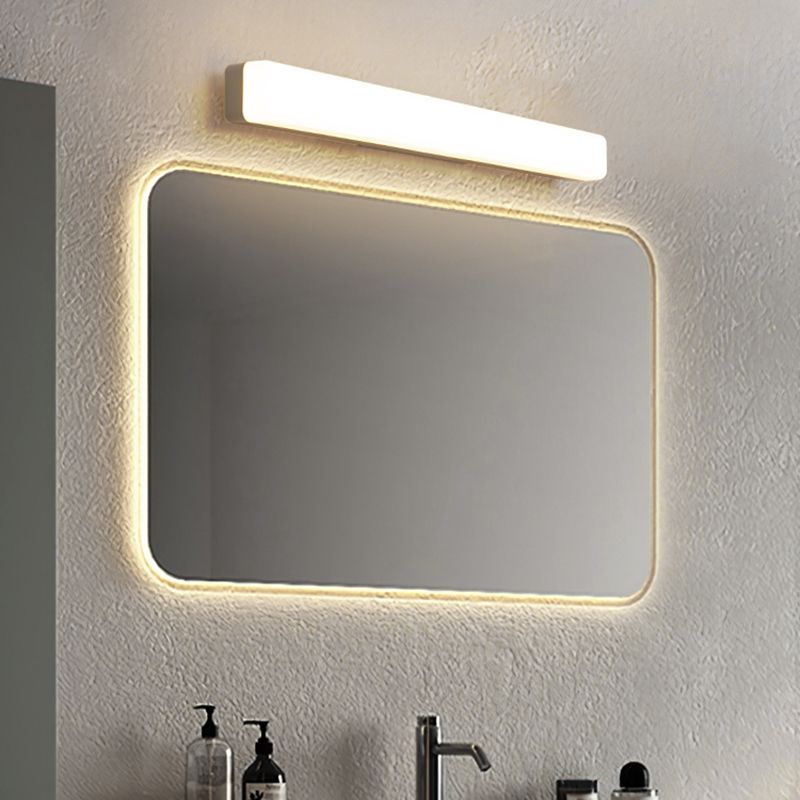 Arisha Simple White Bar Mirror Front Vanity Wall Lamp, Acrylic - Neutral Decor