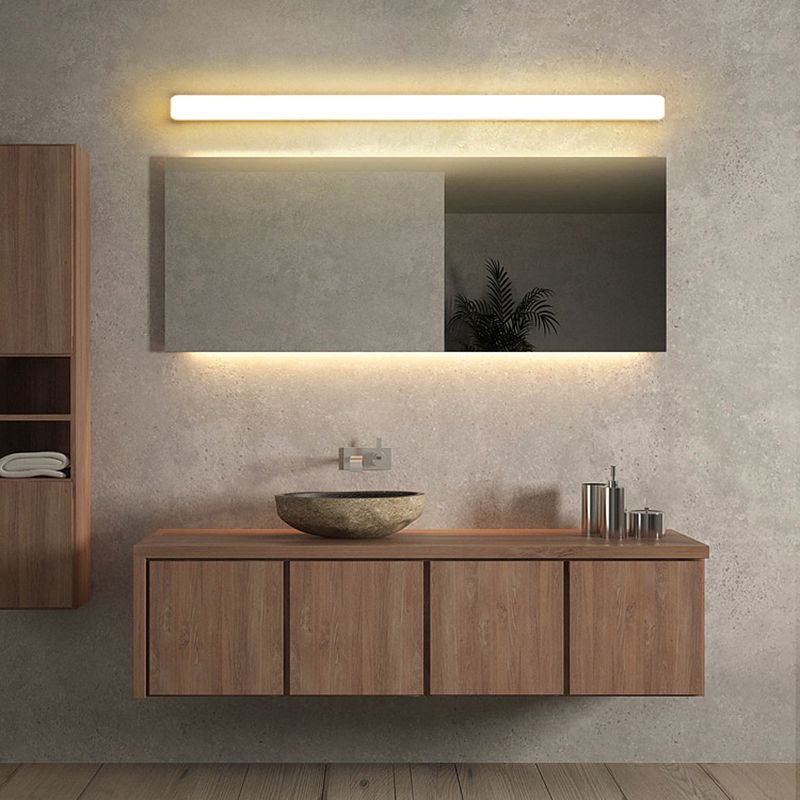 Arisha Simple White Bar Mirror Front Vanity Wall Lamp, Acrylic - Neutral Decor