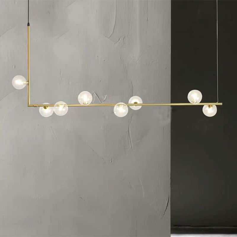 Valentina Minimalist Linear Pendant Light, Black & Gold, 6/8 Heads - Neutral Decor