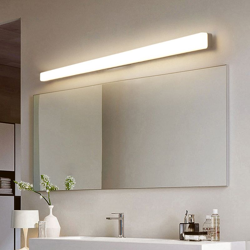 Arisha Simple White Bar Mirror Front Vanity Wall Lamp, Acrylic - Neutral Decor