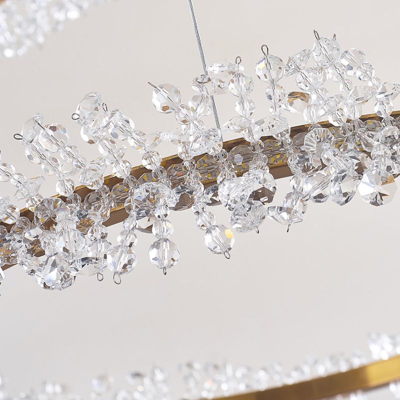Kristy Luxury Circular Crystal Tassel Pendant Light - Neutral Decor