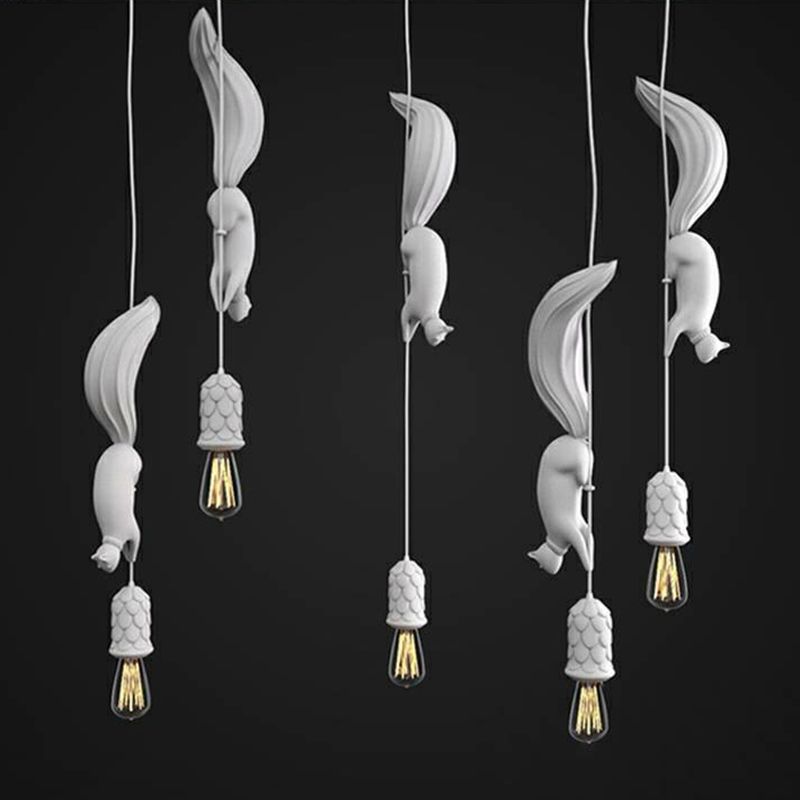 Aria Pendant Light Squirrel/Pinecone Modern, Resin, Restaurant - Neutral Decor