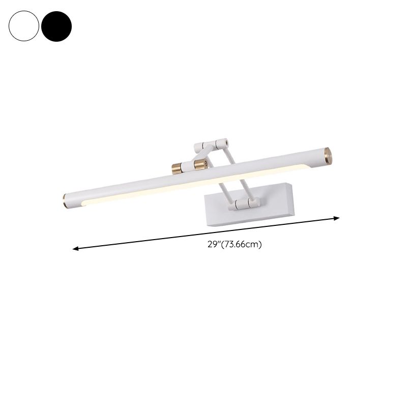 Arisha Modern Adjustable Mirror Front Vanity Metal LED Wall Lamp, Black/White - Neutral Decor