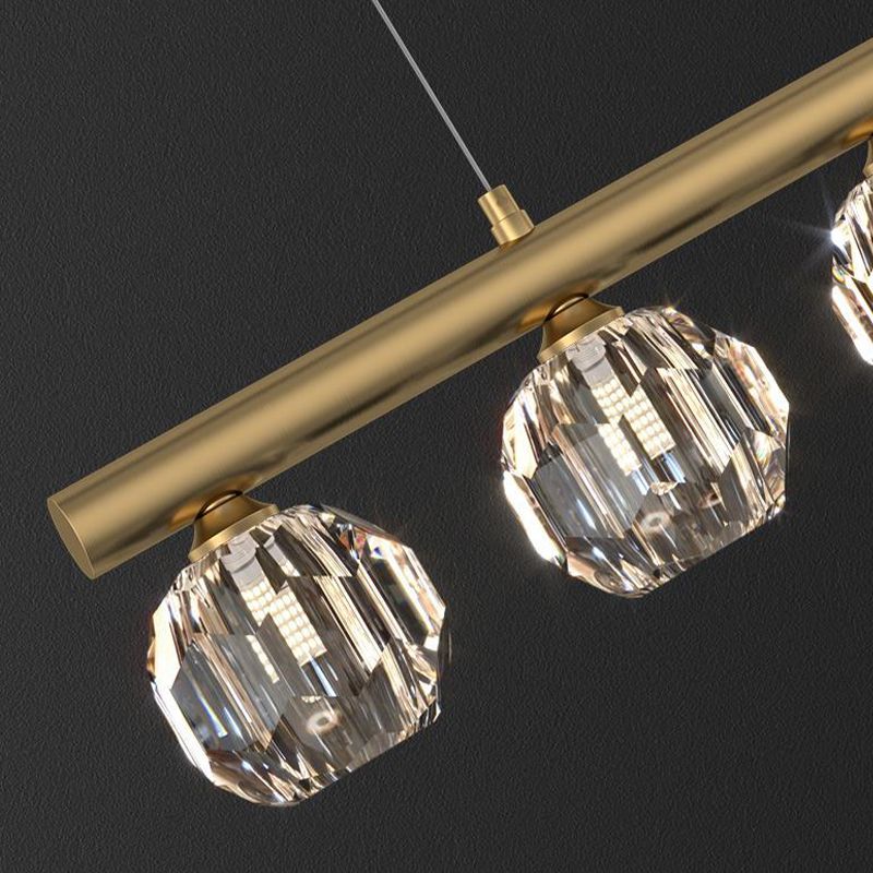 Kristy Metal & Crystal Pendant Light, Gold - Neutral Decor