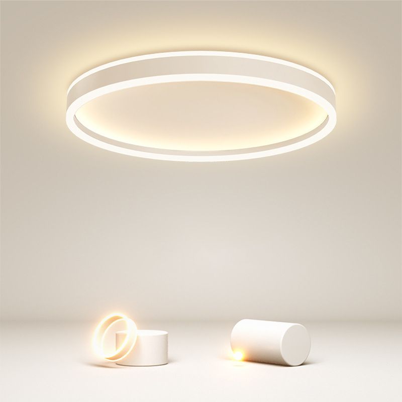 Arisha Modern Round Led Metal Flush Mount Ceiling Light, White/Black - Neutral Decor