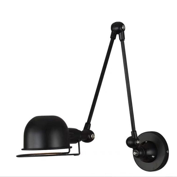 Epoch Wall Lamp Dome Modern, Metal Arm Adjustable, Black/White, Bedroom - Neutral Decor