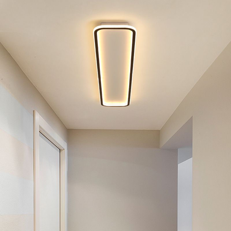 Arisha Minimalist Flush Mount Black Frame Rectangular Ceiling Light - Neutral Decor