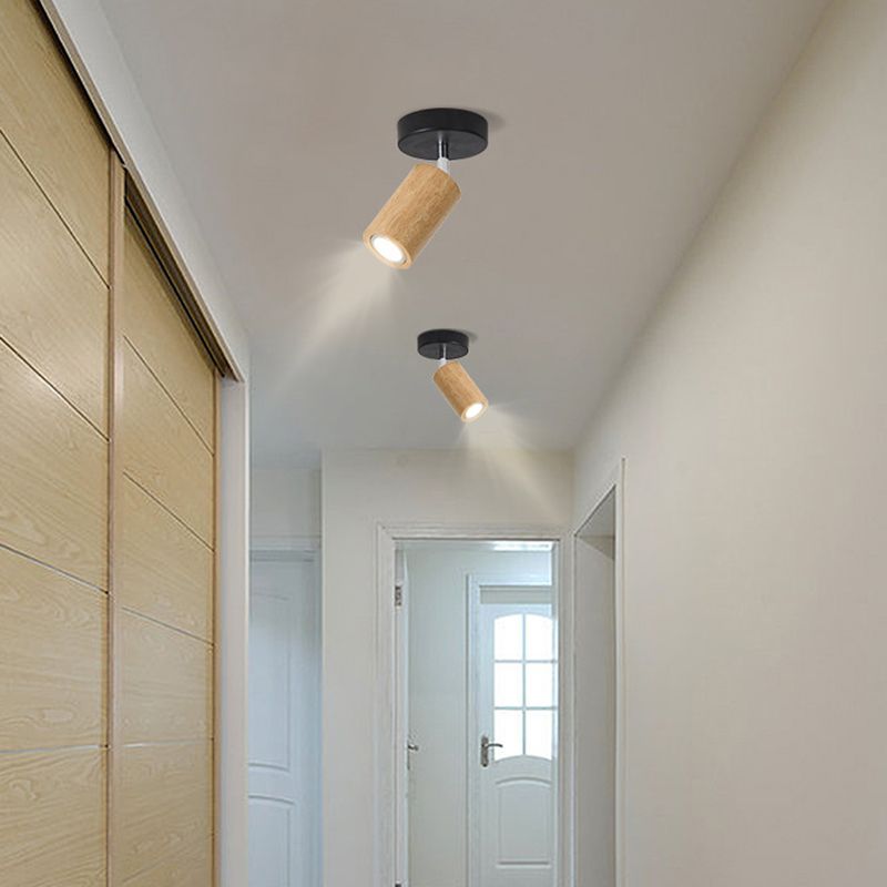 Muto Modern LED Adjustable Ceiling Spotlight, Wood - Neutral Decor