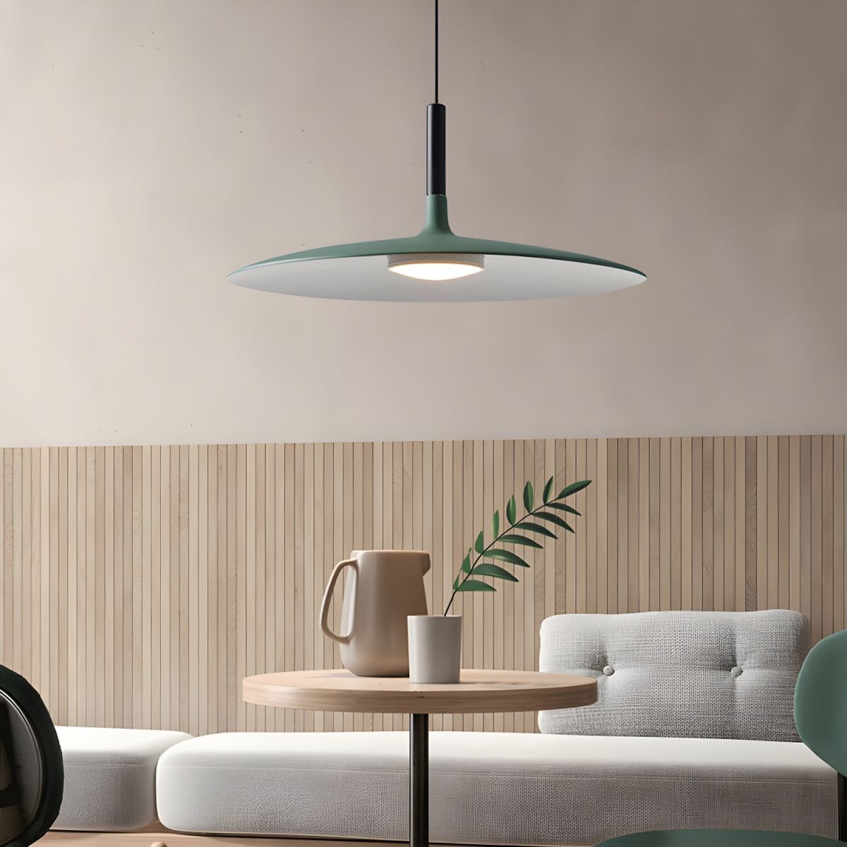 Lustra Pendant Lamp Aluminum Flat Disc-Neutral Decor