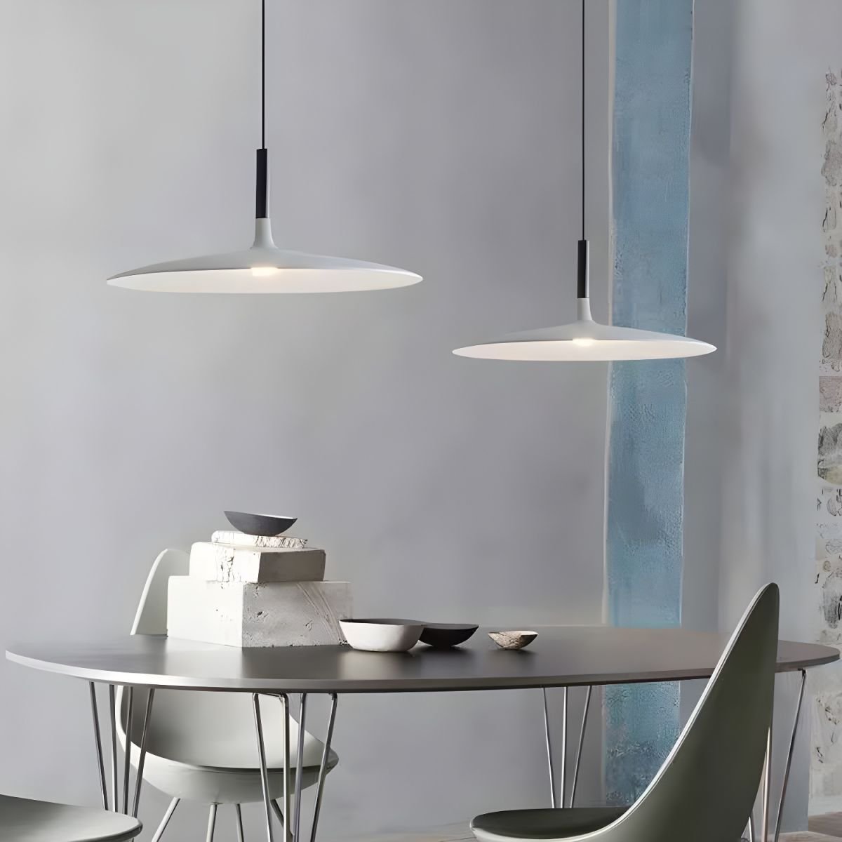 Lustra Pendant Lamp Aluminum Flat Disc-Neutral Decor