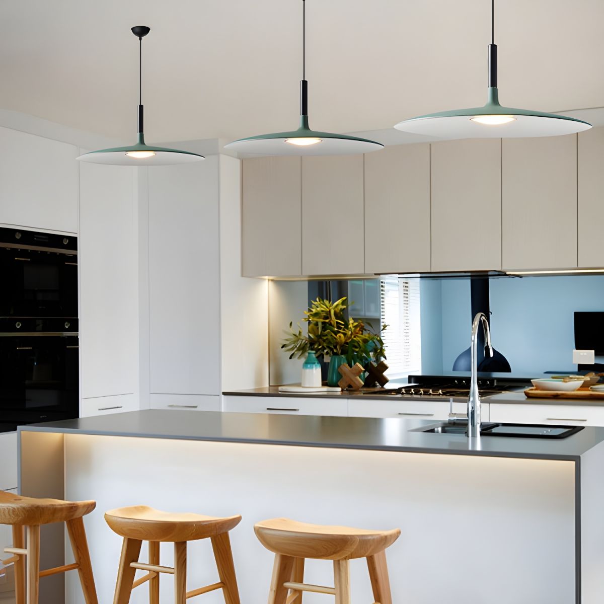Lustra Pendant Lamp Aluminum Flat Disc-Neutral Decor
