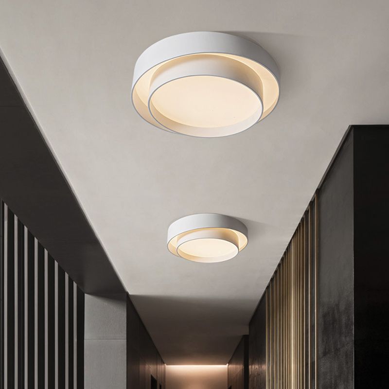 Arux Nordic Art Deco Circular Flush Mount Ceiling Light - Neutral Decor