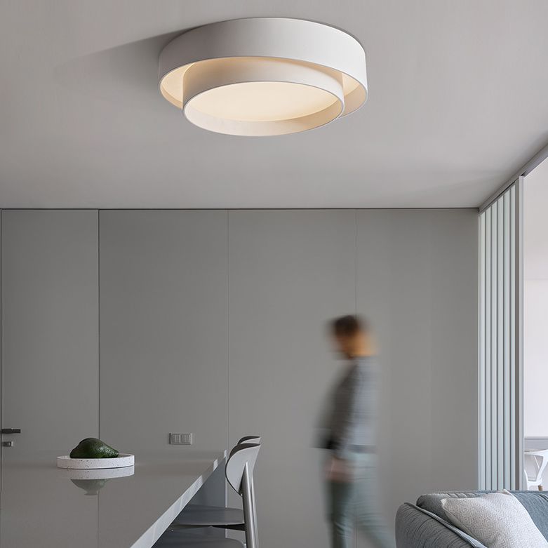 Arux Nordic Art Deco Circular Flush Mount Ceiling Light - Neutral Decor