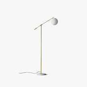 Valentina Arc Floor Lamp, Frosted Glass & Metal - Neutral Decor