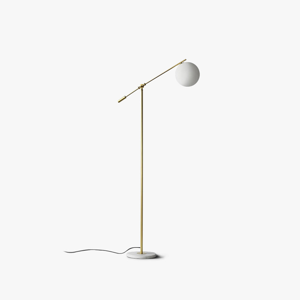 Valentina Arc Floor Lamp, Frosted Glass & Metal - Neutral Decor