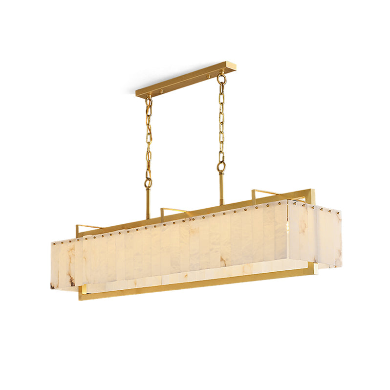 Ruben Chandelier Alabaster Rectangular Luxe