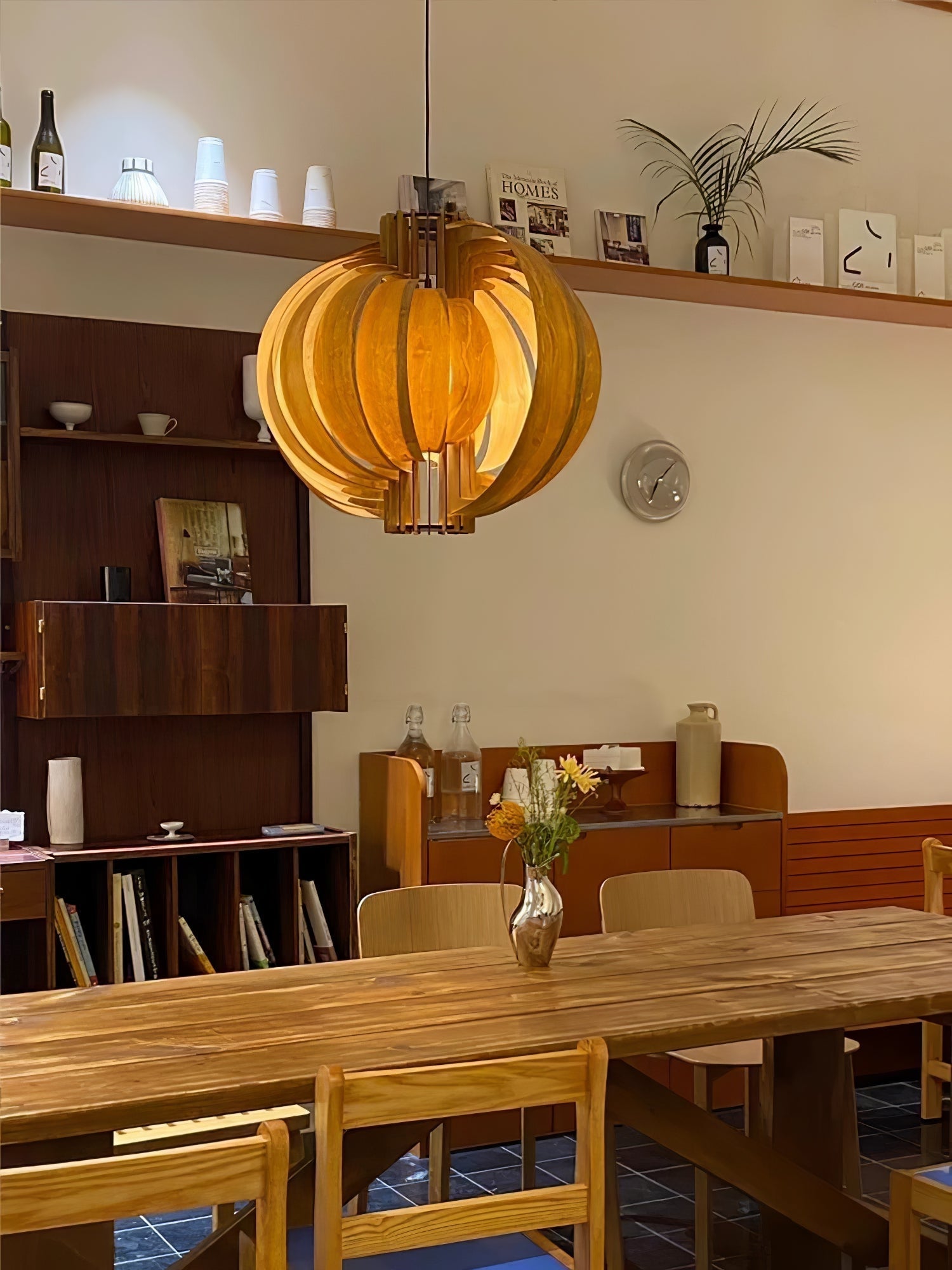 Ivraeus Premium Elegance Ring Wood Pendant Light-Neutral Decor