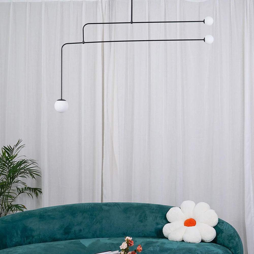 Arisha Minimalist Linear Mobile Pendant Light, Black - Neutral Decor