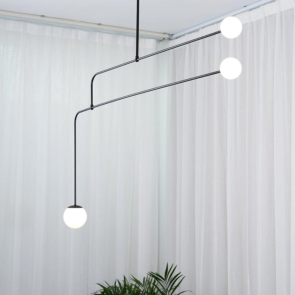 Arisha Minimalist Linear Mobile Pendant Light, Black - Neutral Decor