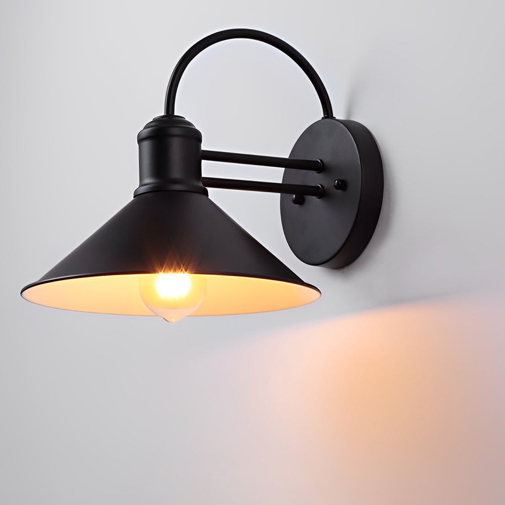 Nerissa Retro Conical Industrial Outdoor Wall Lamp