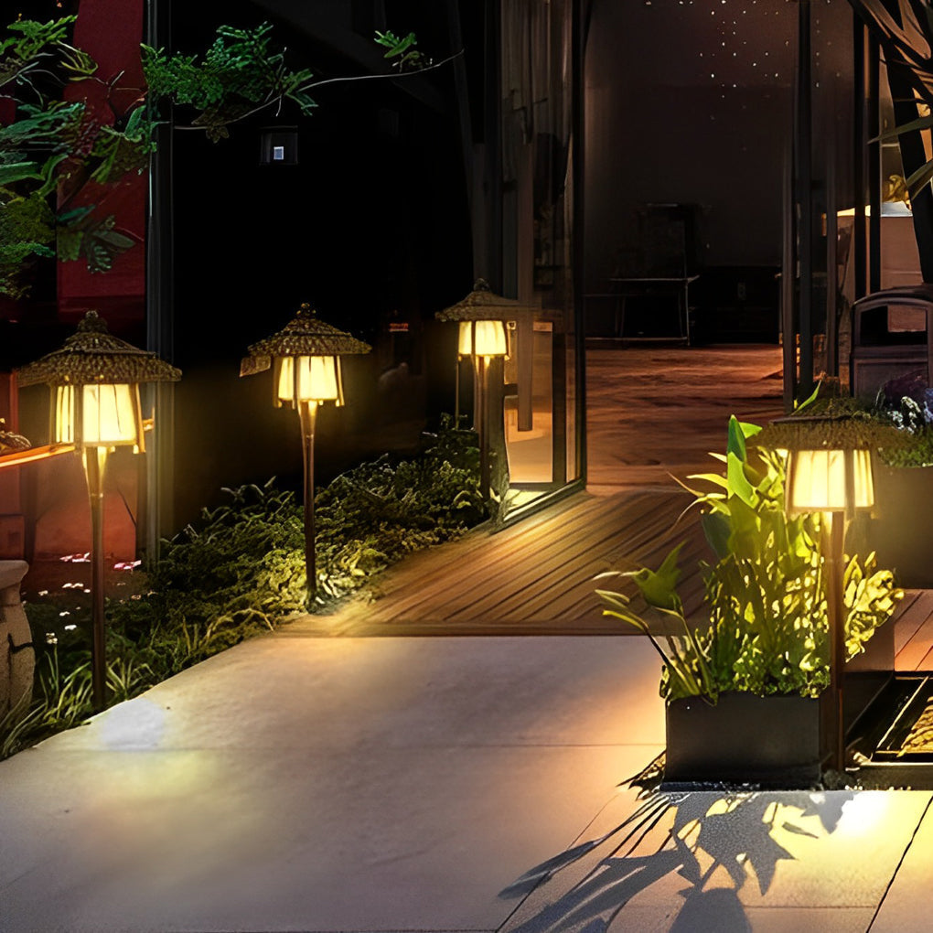 Wyne Branch Pattern Versatile Bamboo Outdoor Light