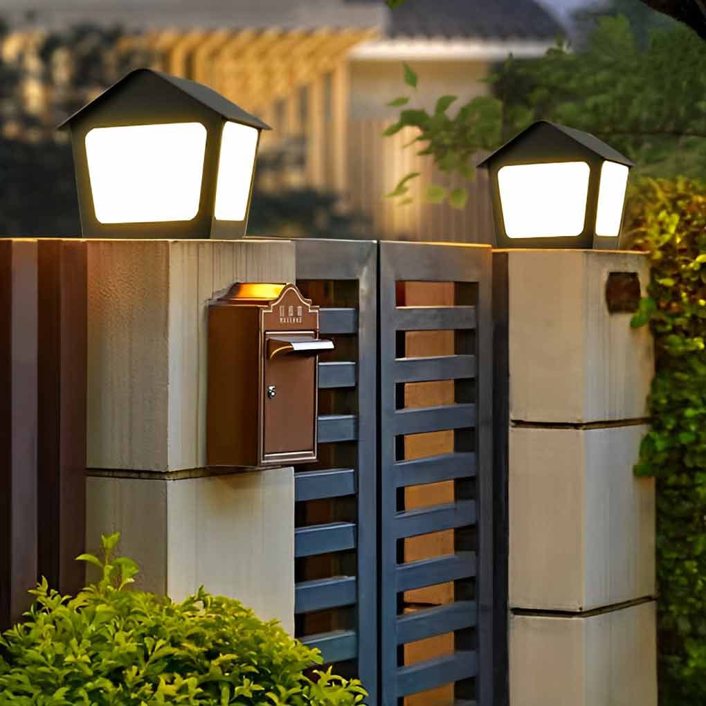 Gida Cottage Shaped LED Modern Outdoor Post Pillar Light