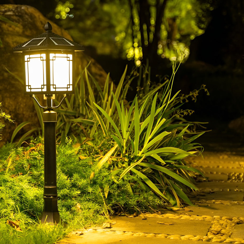 Leahn Ancient House Style LED Outdoor Post Lamp