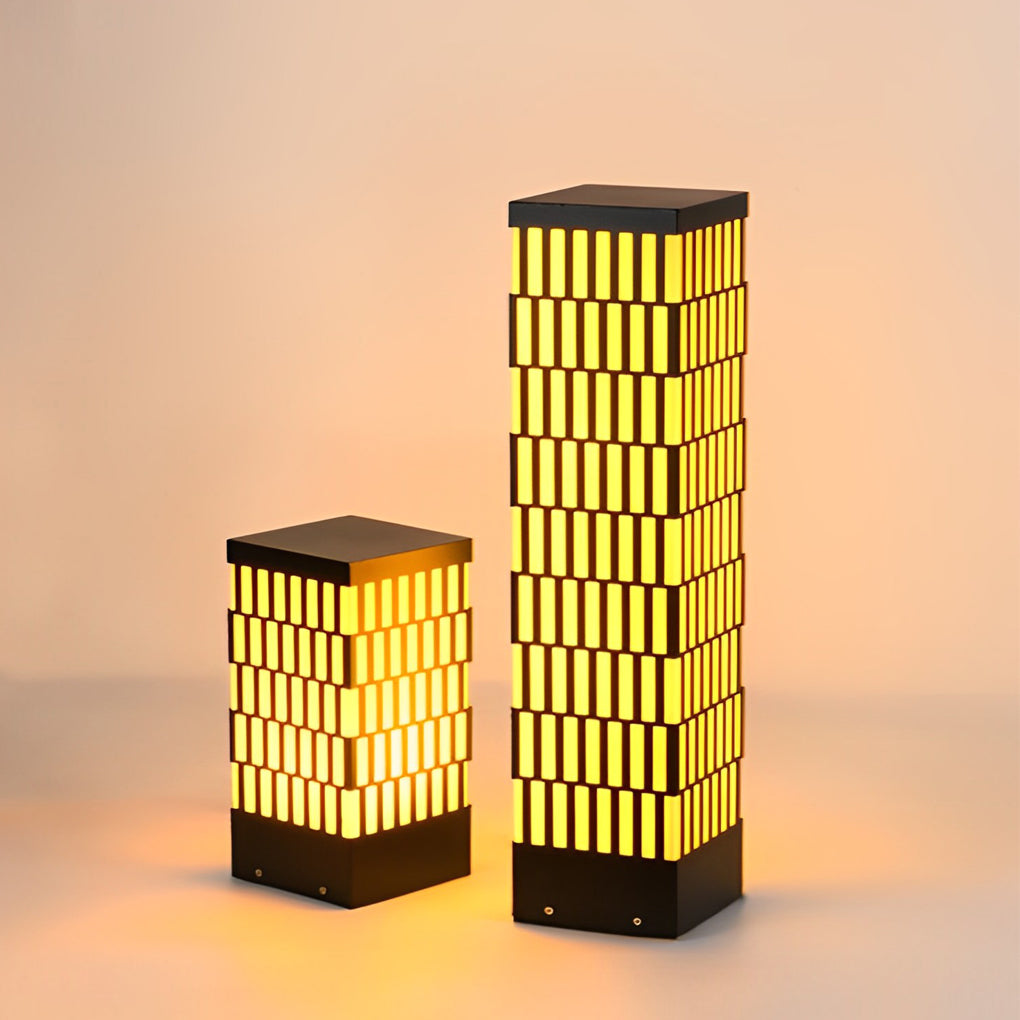 Evely Grid-Designed Modern Marble Outdoor Lawn Lamp