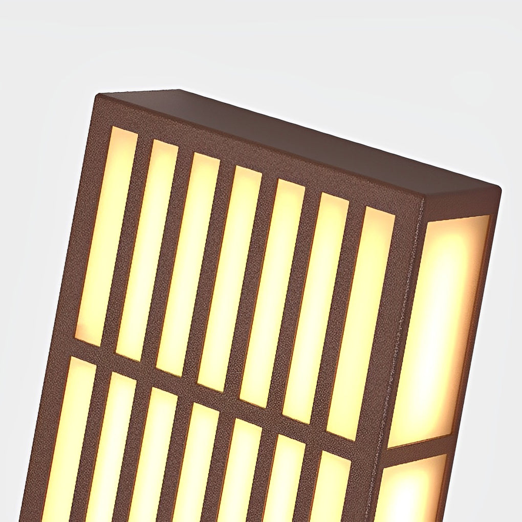 Grateful Retro Vertical Stripe Grid Steel Outdoor Wall Lamp