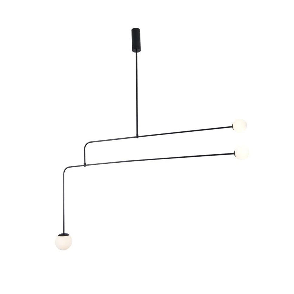 Arisha Minimalist Linear Mobile Pendant Light, Black - Neutral Decor