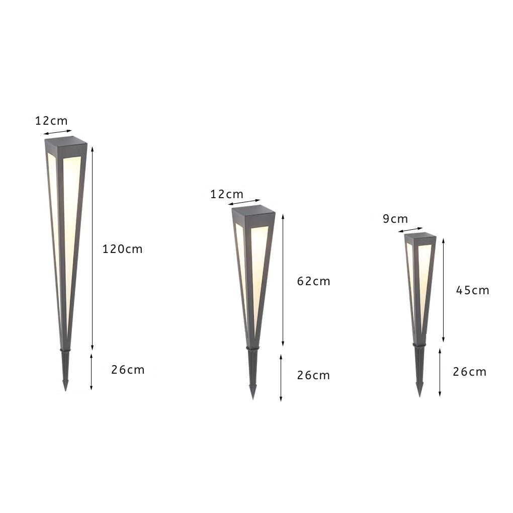 Migh RGB Square Top Conical Outdoor Lawn Light