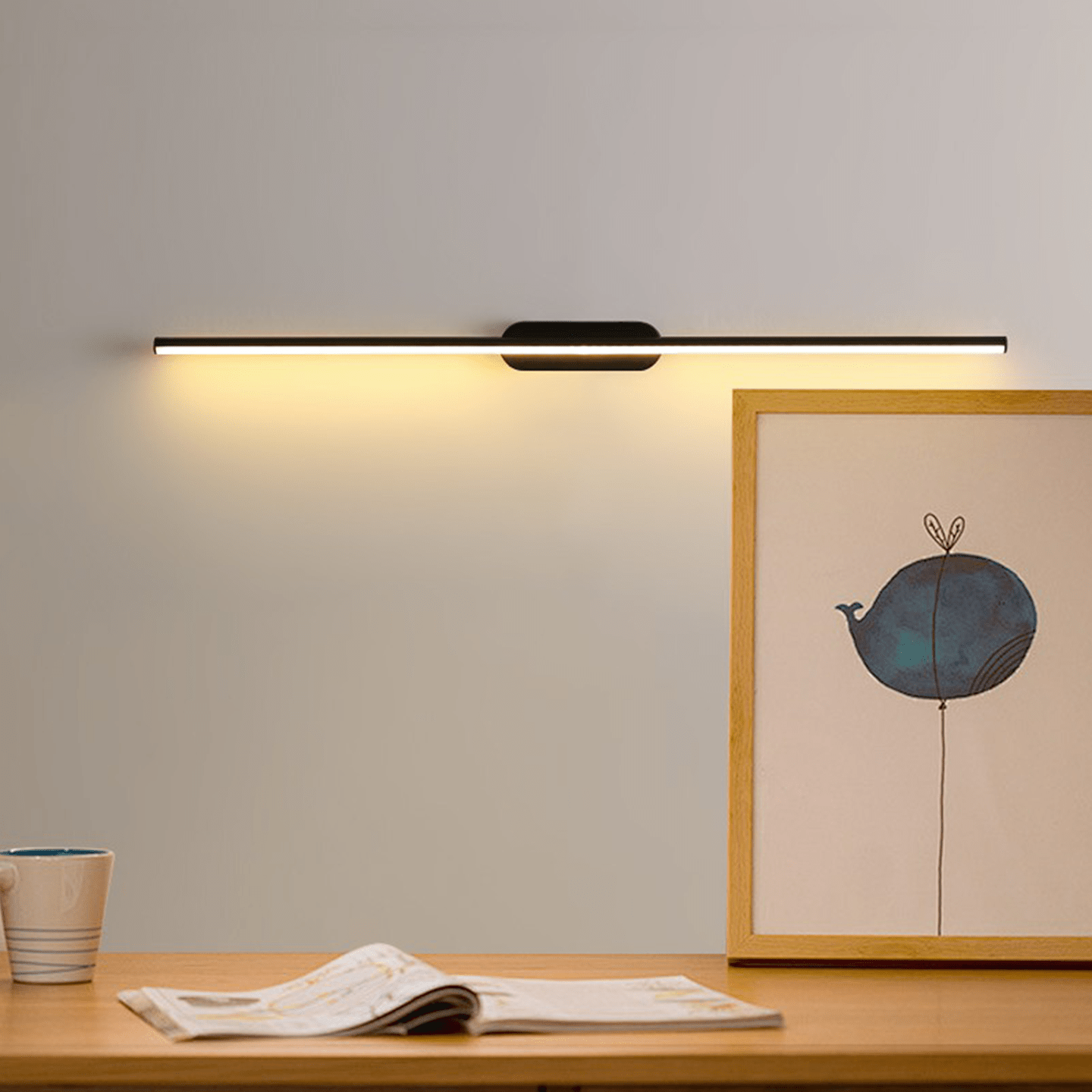 Qirma Black Slim Linear Minimalist Wall Lamp-Neutral Decor