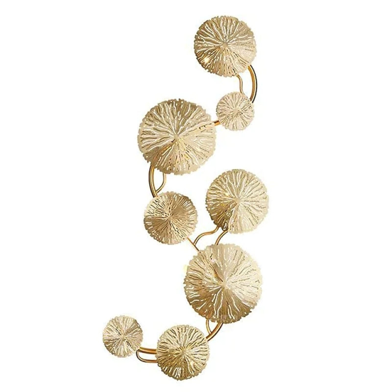 Arisha Modern Metal Round Lotus Leaf Wall Lamp, Gold - Neutral Decor