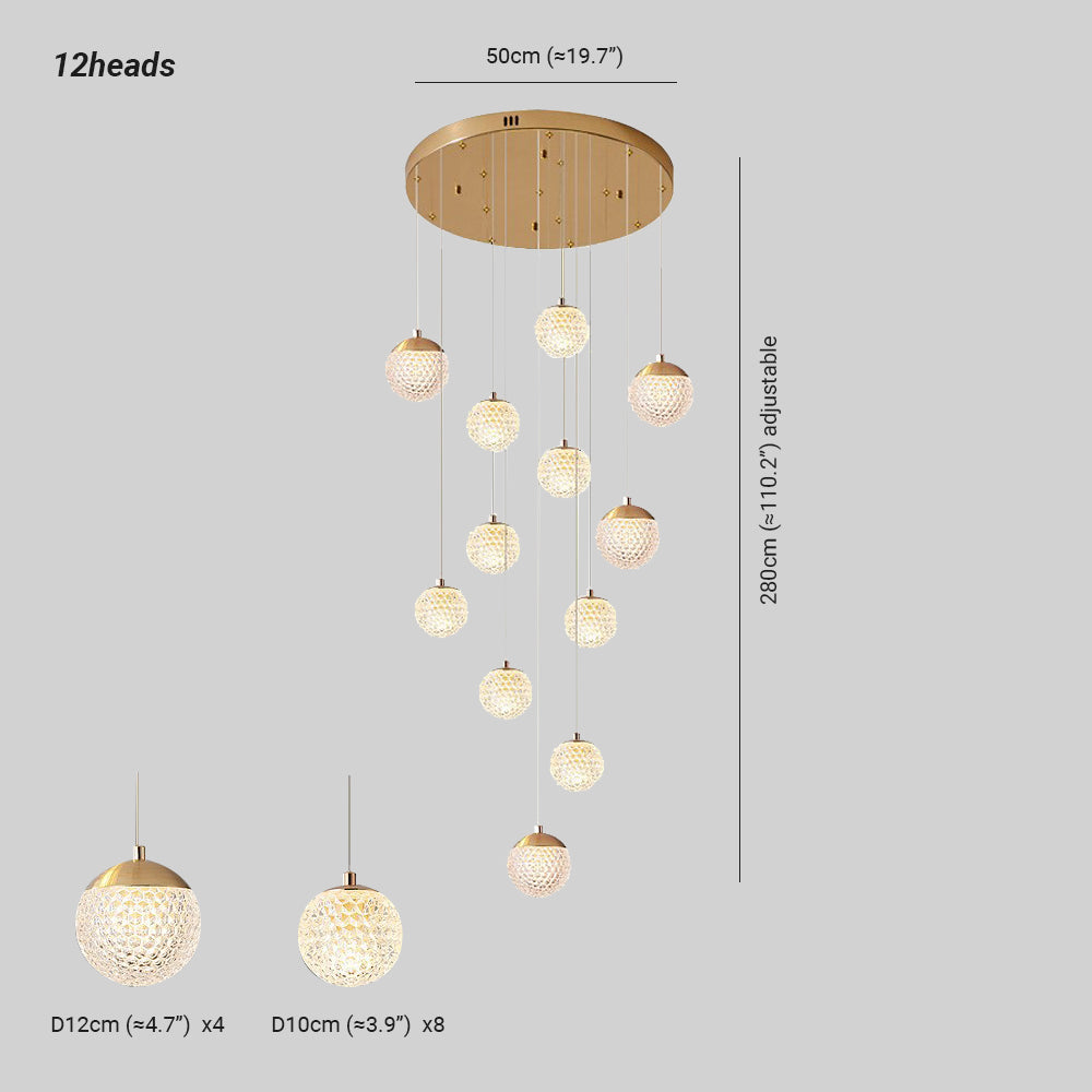 Arisha Multi Staircase Modern Art Deco Pendant Light, Gold - Neutral Decor