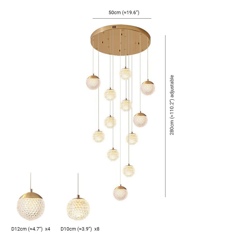 Arisha Multi Staircase Modern Art Deco Pendant Light, Gold - Neutral Decor