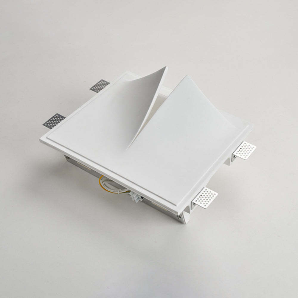 Aria Modern Recessed Metal/Plaster LED Wall Lamp, White - Neutral Decor
