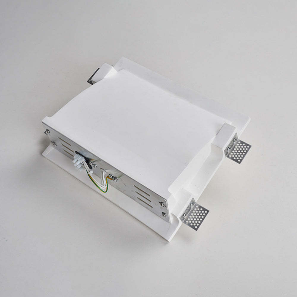 Aria Modern Recessed Metal/Plaster LED Wall Lamp, White - Neutral Decor