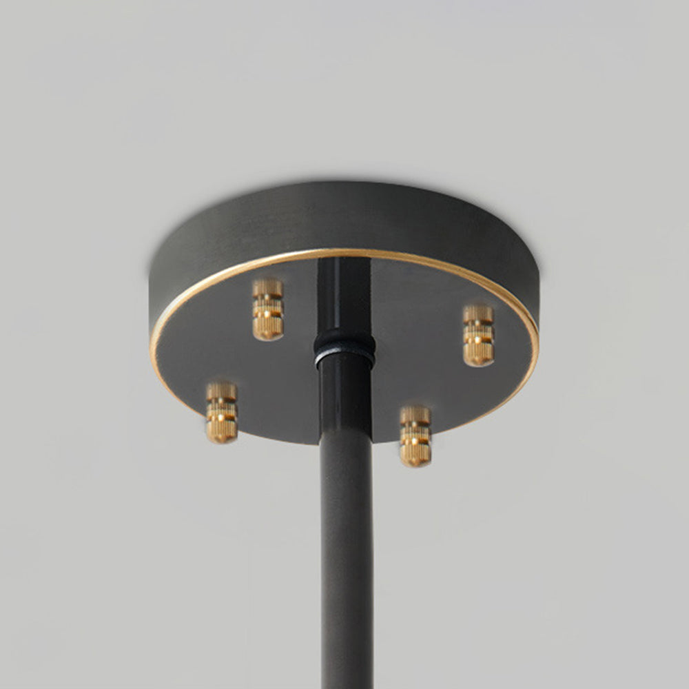 Kristy Modern Annular Metal And Glass Pendant Light, Black/Gold - Neutral Decor