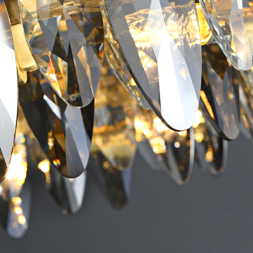 Kristy Modern Annular Metal Crystal Pendant Light,Gold