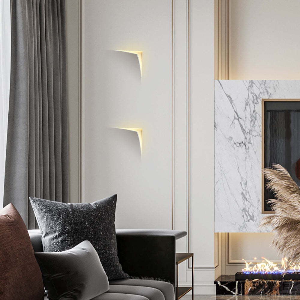 Aria Modern Recessed Metal/Plaster LED Wall Lamp, White - Neutral Decor