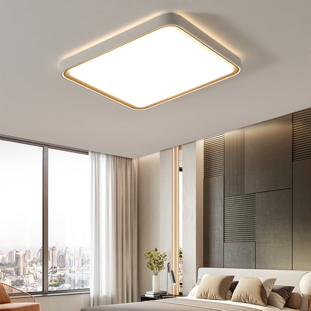 Arisha Minimalist Round/Square Metal/Acrylic Flush Mount Ceiling Light, Gold - Neutral Decor