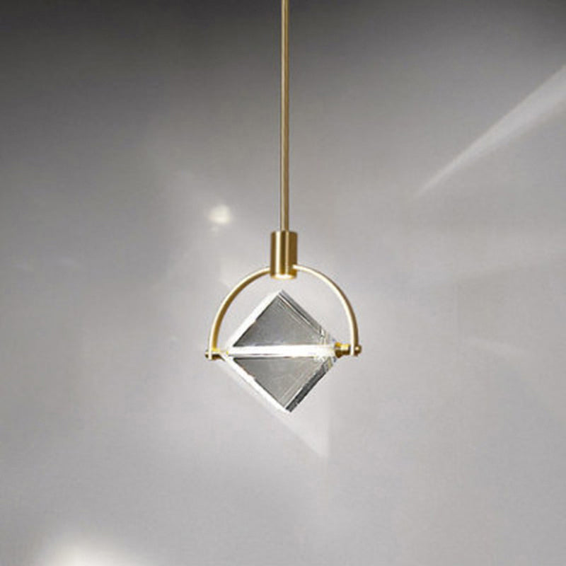 Kristy Modern Luxury Geometry Metal/Crystal Pendant Light, Gold - Neutral Decor