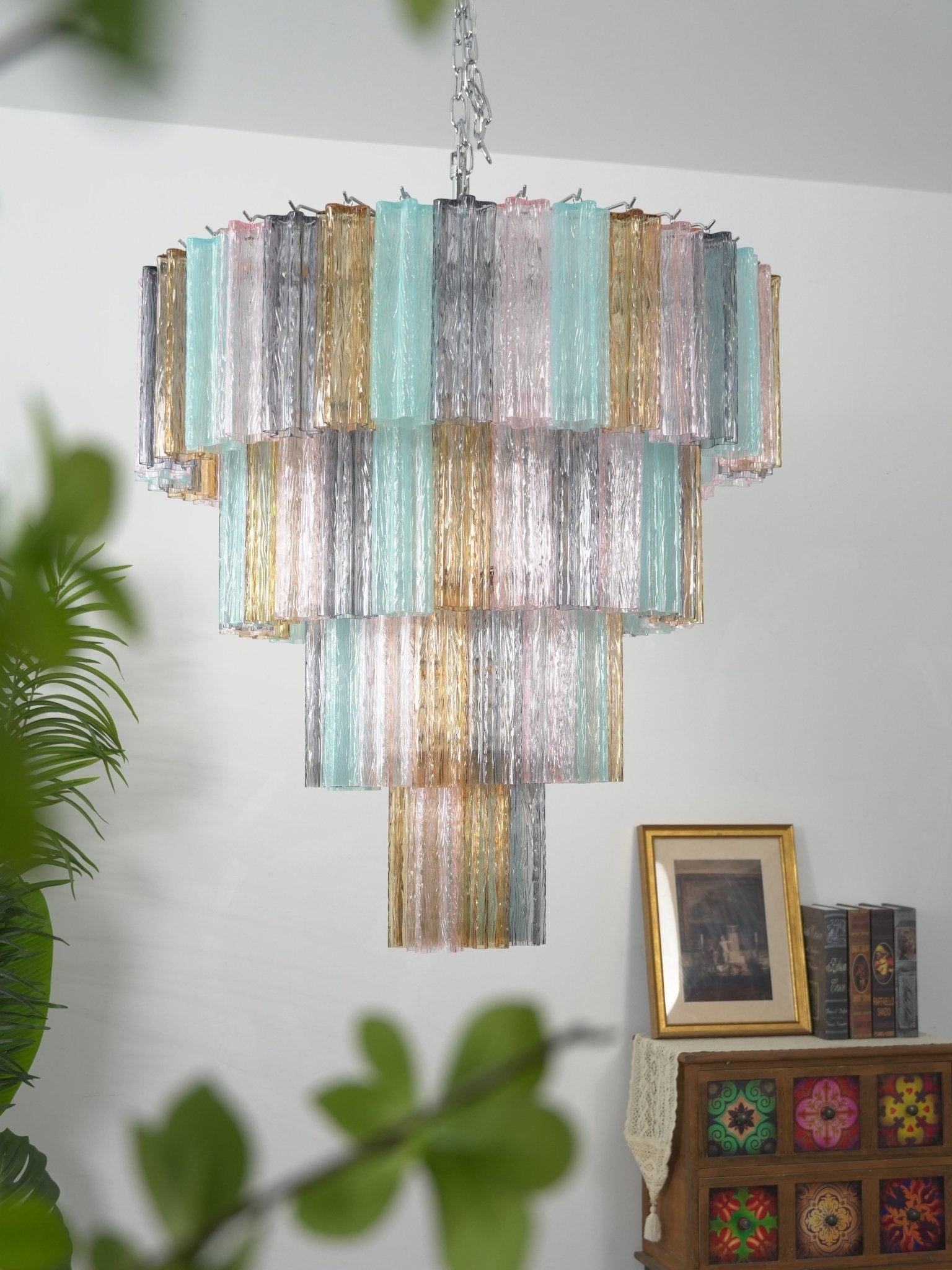 Kobi Eclat Elegant Colorful Glass Prism Chandelier-Neutral Decor