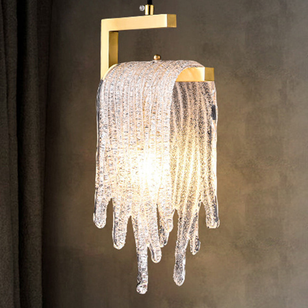 Kristy Modern Flowing Jelly Pendant Light, Gold, Crystal/Brass - Neutral Decor
