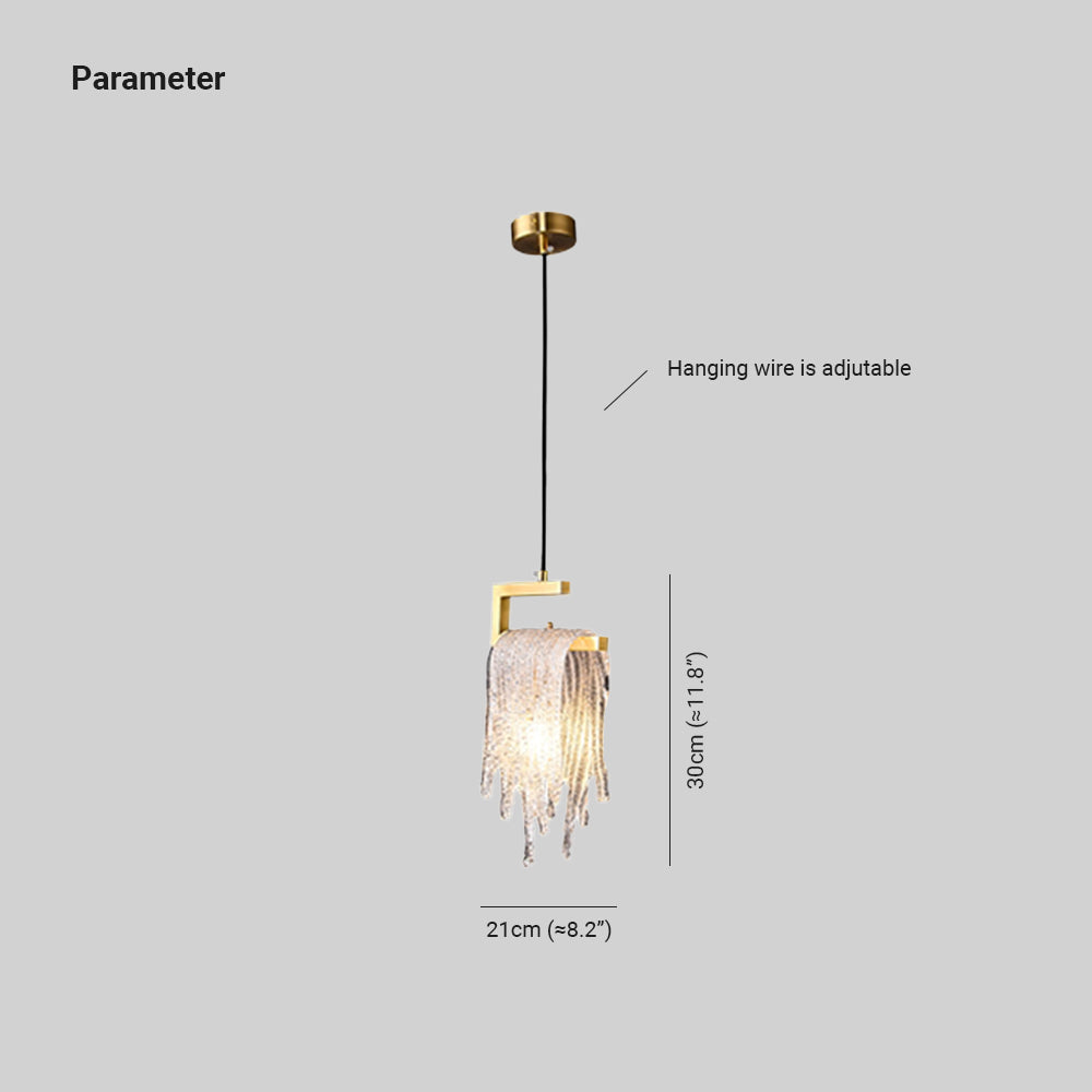 Kristy Modern Flowing Jelly Pendant Light, Gold, Crystal/Brass - Neutral Decor