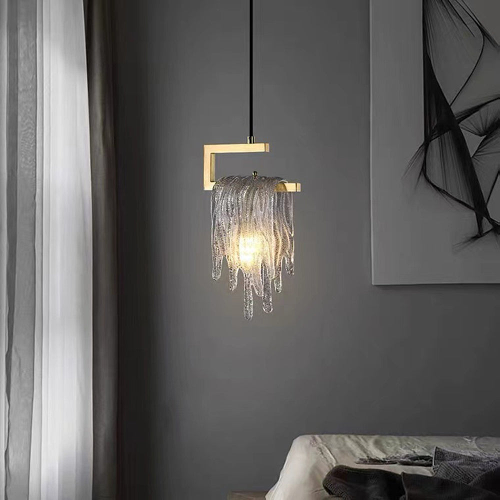 Kristy Modern Flowing Jelly Pendant Light, Gold, Crystal/Brass - Neutral Decor