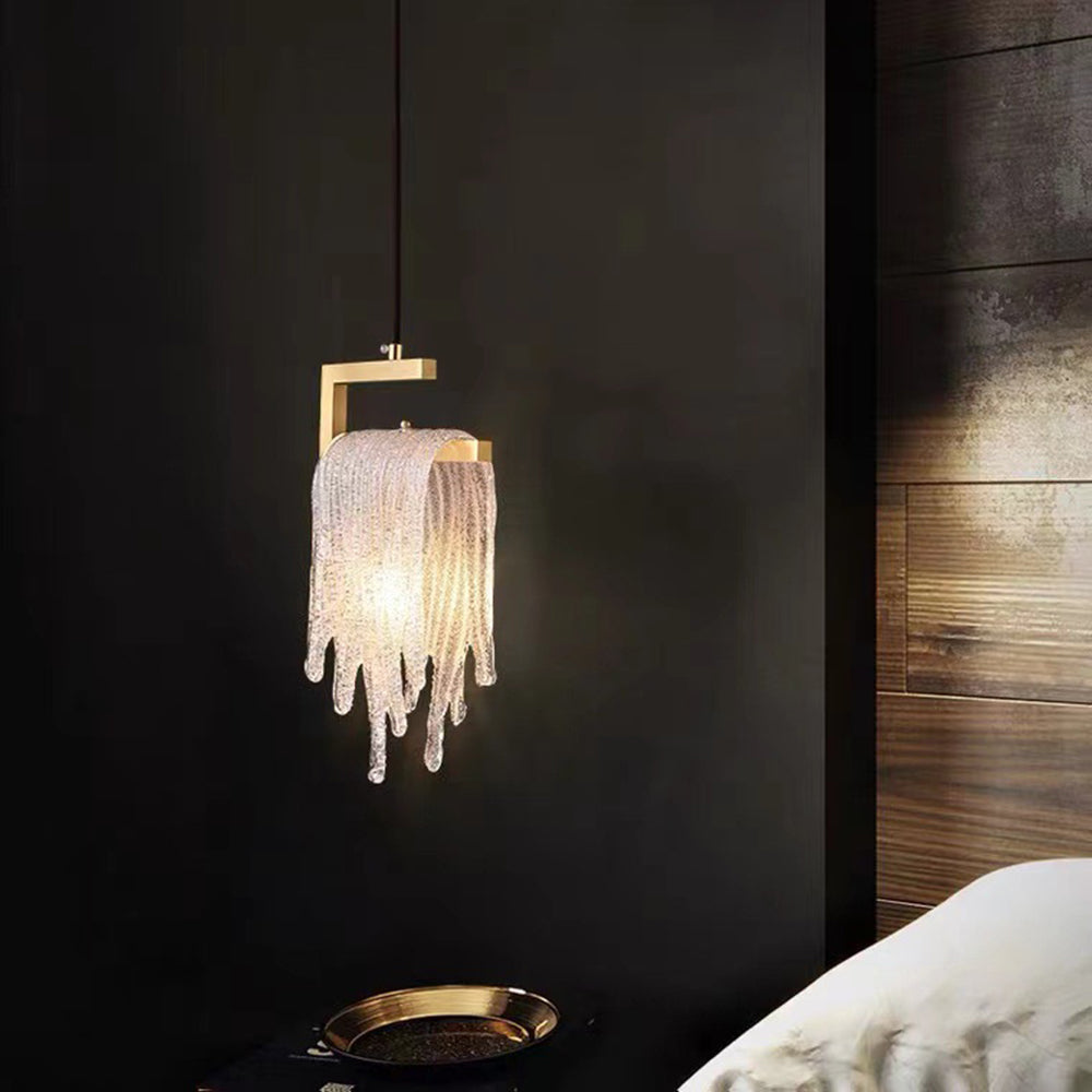 Kristy Modern Flowing Jelly Pendant Light, Gold, Crystal/Brass - Neutral Decor