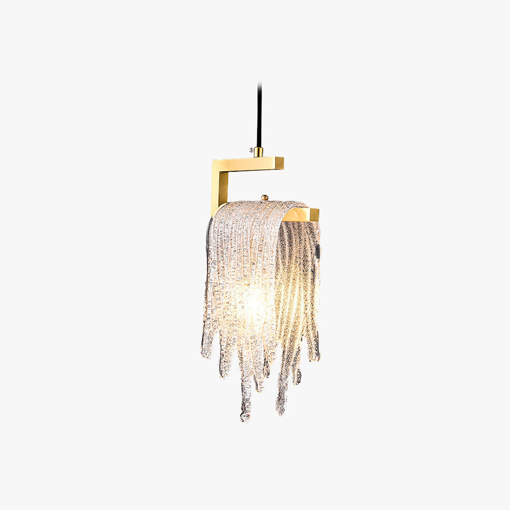 Kristy Modern Flowing Jelly Pendant Light, Gold, Crystal/Brass - Neutral Decor