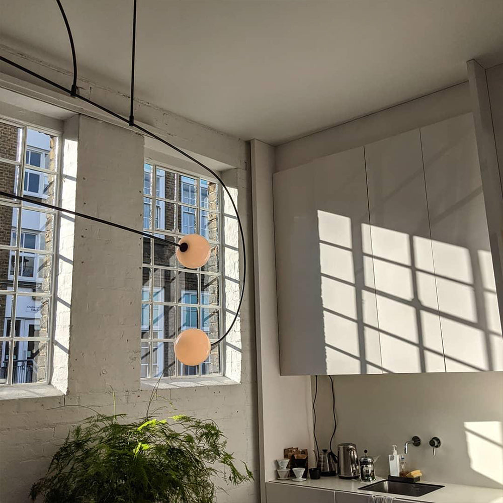 Arisha Minimalist Linear Mobile Pendant Light, Black - Neutral Decor